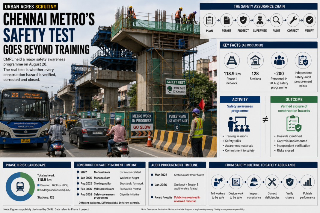 Chennai Metro Phase II construction safety