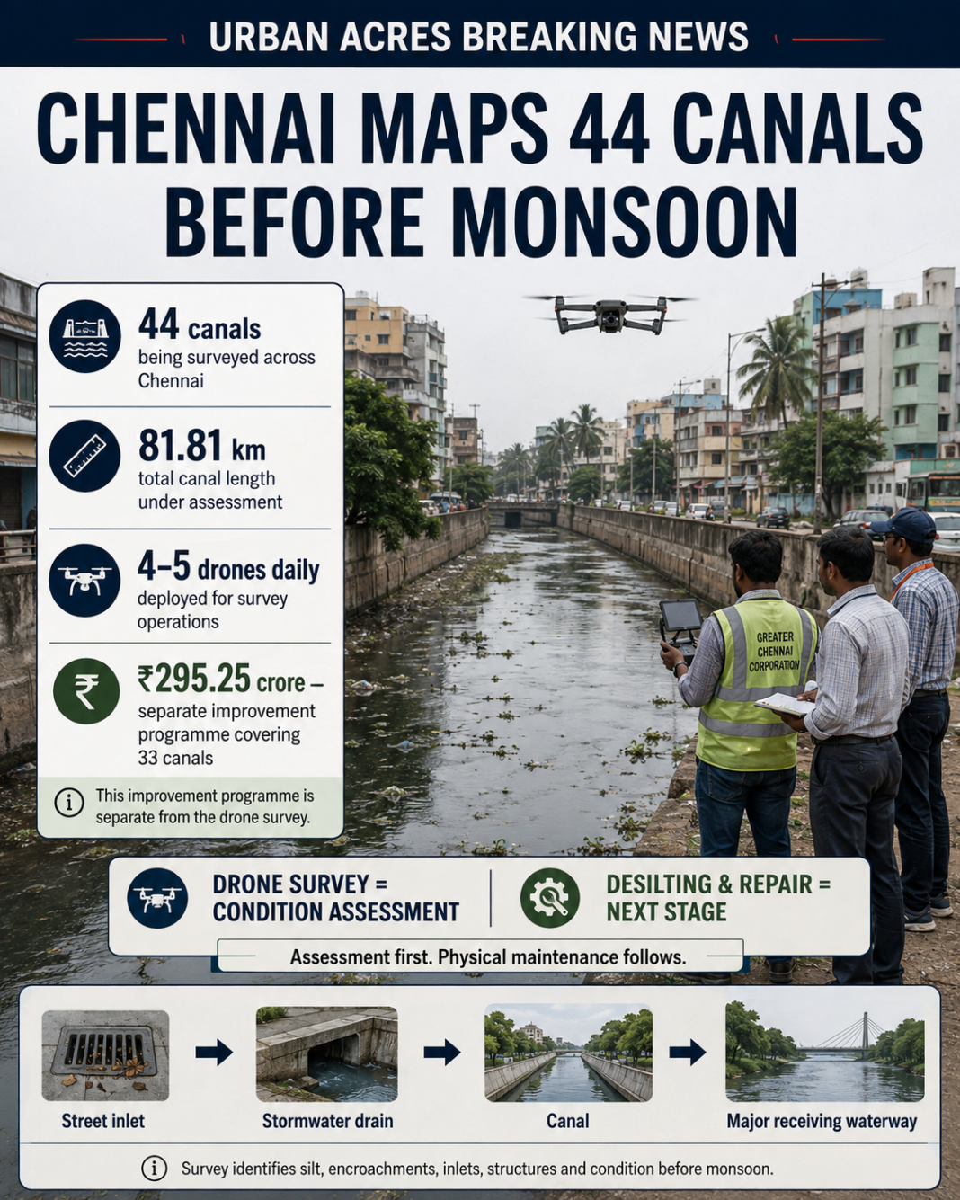 Chennai canal drone survey