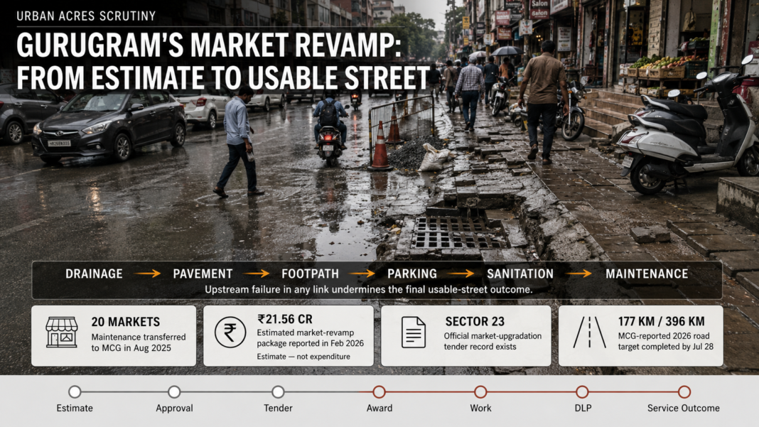 Gurugram market road maintenance