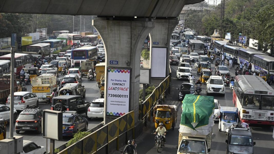 Hyderabad Highway Traffic Builds As Commuters Return