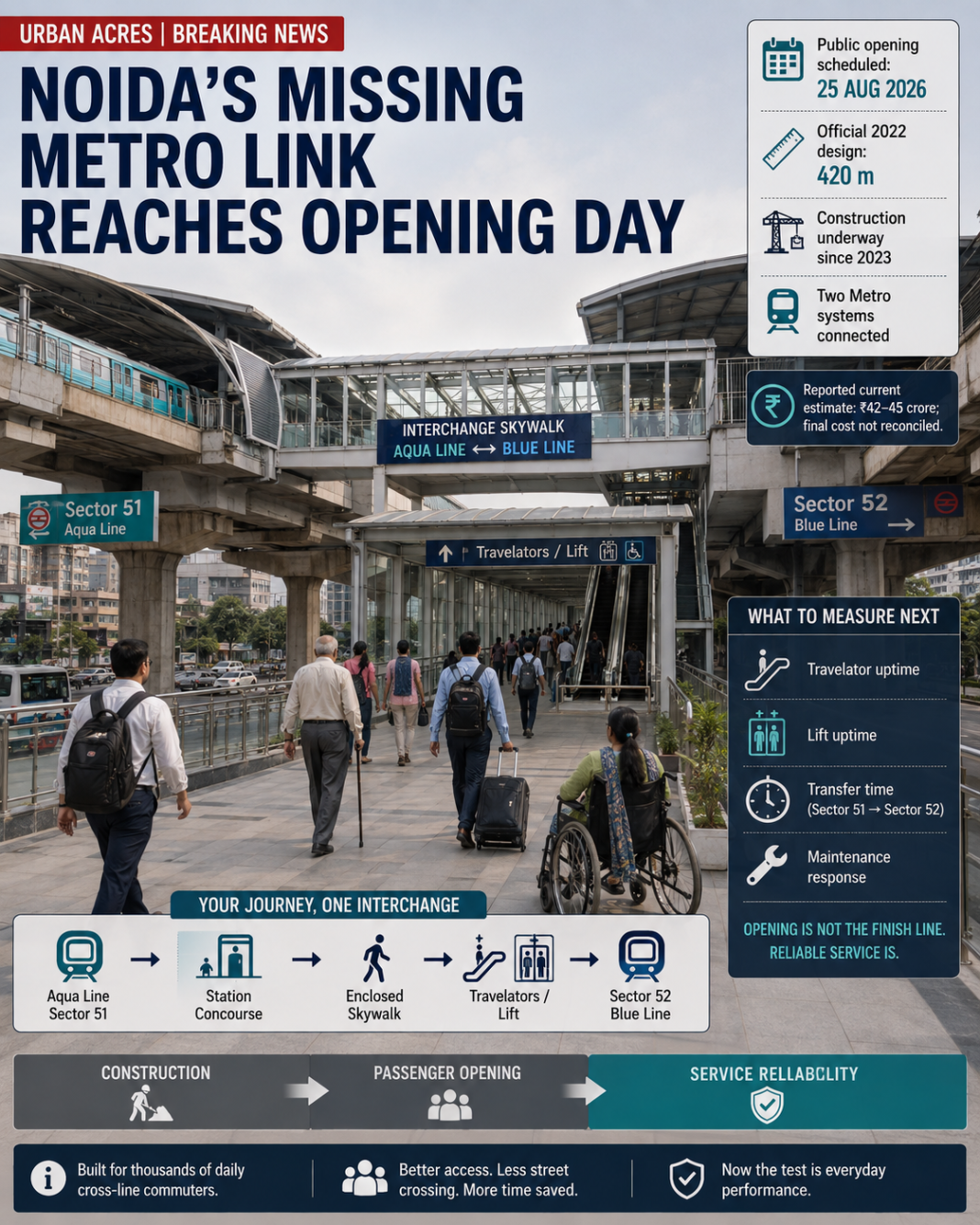 Noida Sector 51 Sector 52 skywalk