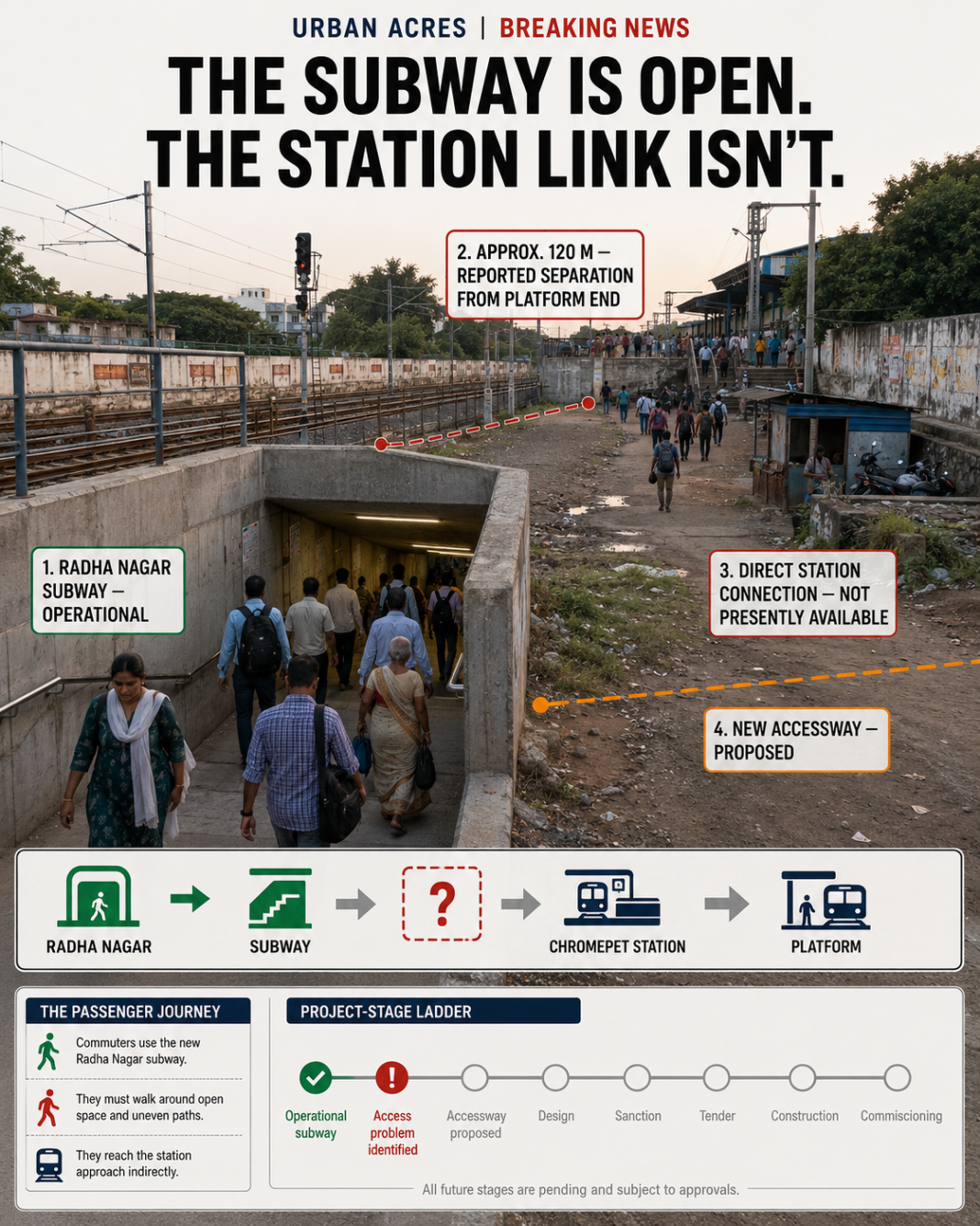 Radha Nagar subway Chromepet station access
