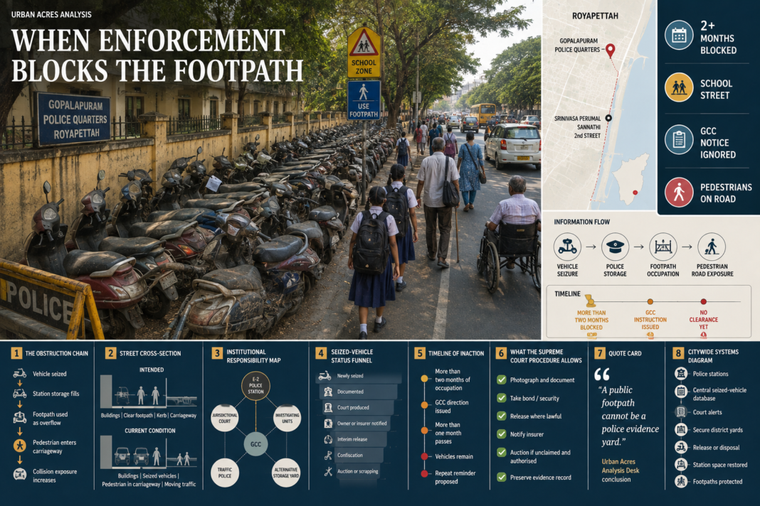 Royapettah footpath encroachment