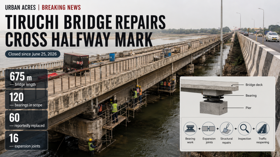 Tiruchi old Cauvery bridge repairs