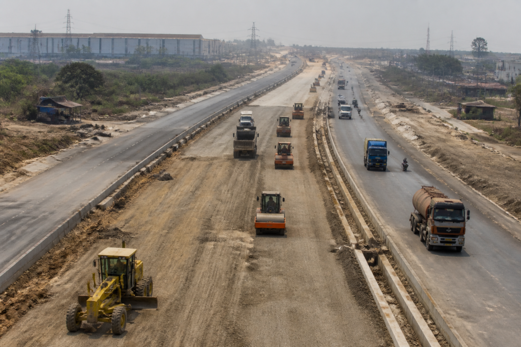 Construction of the Chakan Talegaon alternative road connecting industrial areas in Pune district