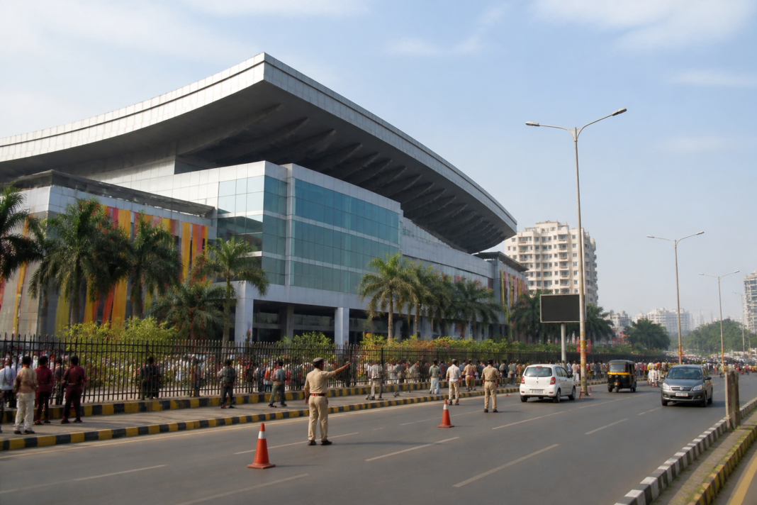 CIDCO Exhibition Centre in Vashi, Navi Mumbai, where the Hindi conference is scheduled during Ganeshotsav