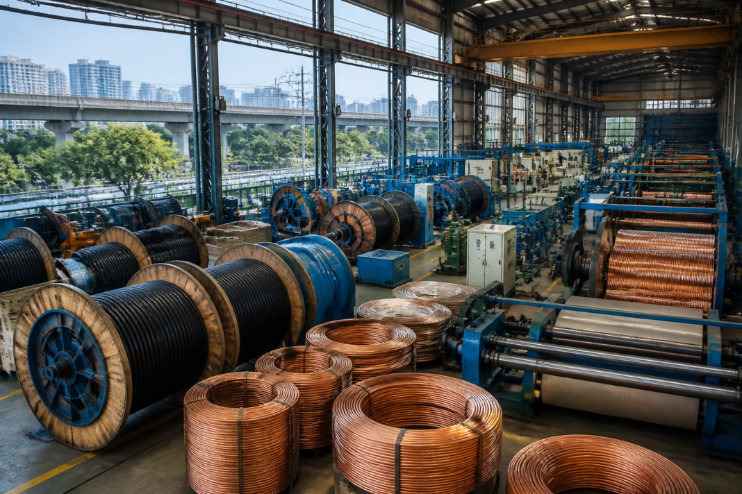 Manufacturing and electrical cable infrastructure representing the growing wires and cables industry in India