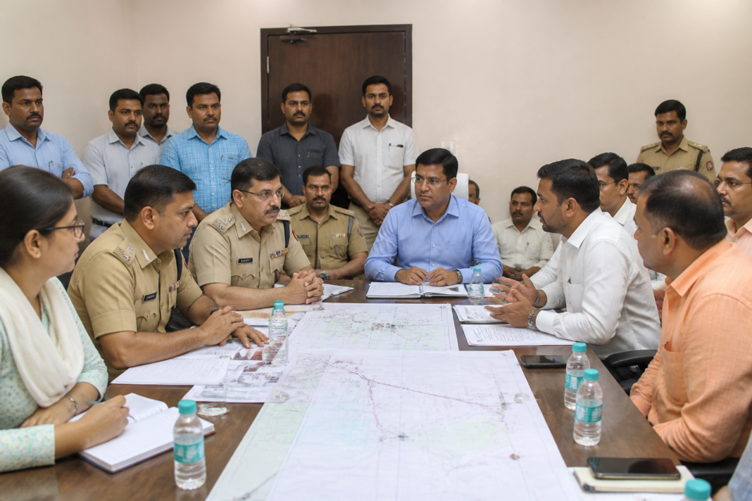 Vasai-Virar police and civic officials discuss Ganeshotsav safety and immersion arrangements at a meeting