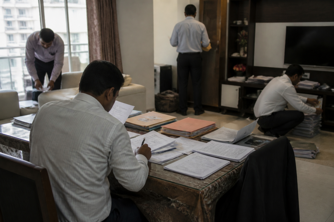 CID investigators search a property in Devanahalli as part of the KPSC scam investigation