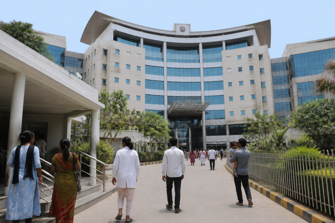 Pimpri-Chinchwad Municipal Corporation building representing the Dhanvantari Gold scheme for councillors and families
