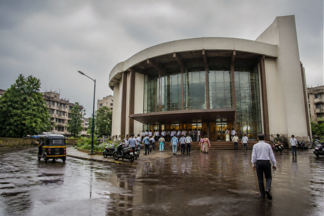 Dharmveer Anand Dighe Theatre in Ambernath where the municipal council held a special meeting after leakage affected its administrative building