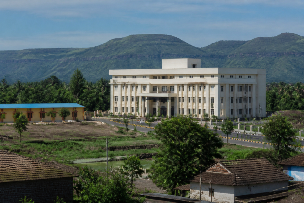 Palghar Zilla Parishad office representing the redistribution of supplementary development funds across talukas