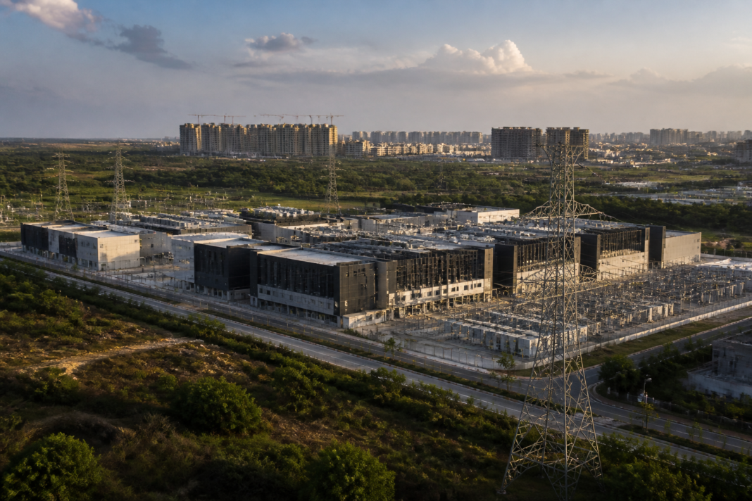 Planned Hyderabad AI data centre campus in Future City, representing large-scale digital infrastructure development