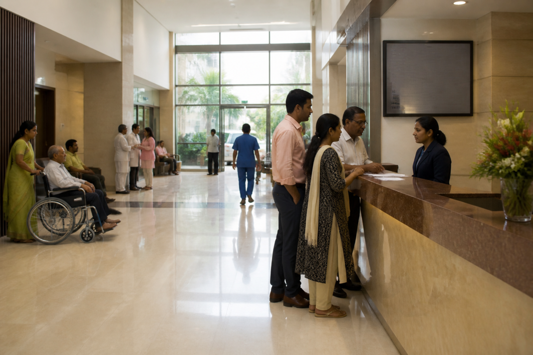 Private hospital entrance in Maharashtra representing the debate over the Maharashtra hospital bill and treatment costs