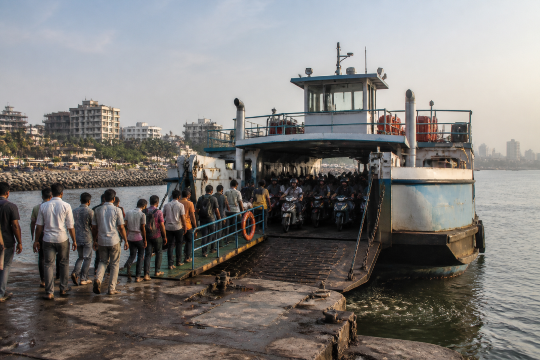 Ro-Ro ferry operating between Vasai and Bhayandar during the Velankanni festival period