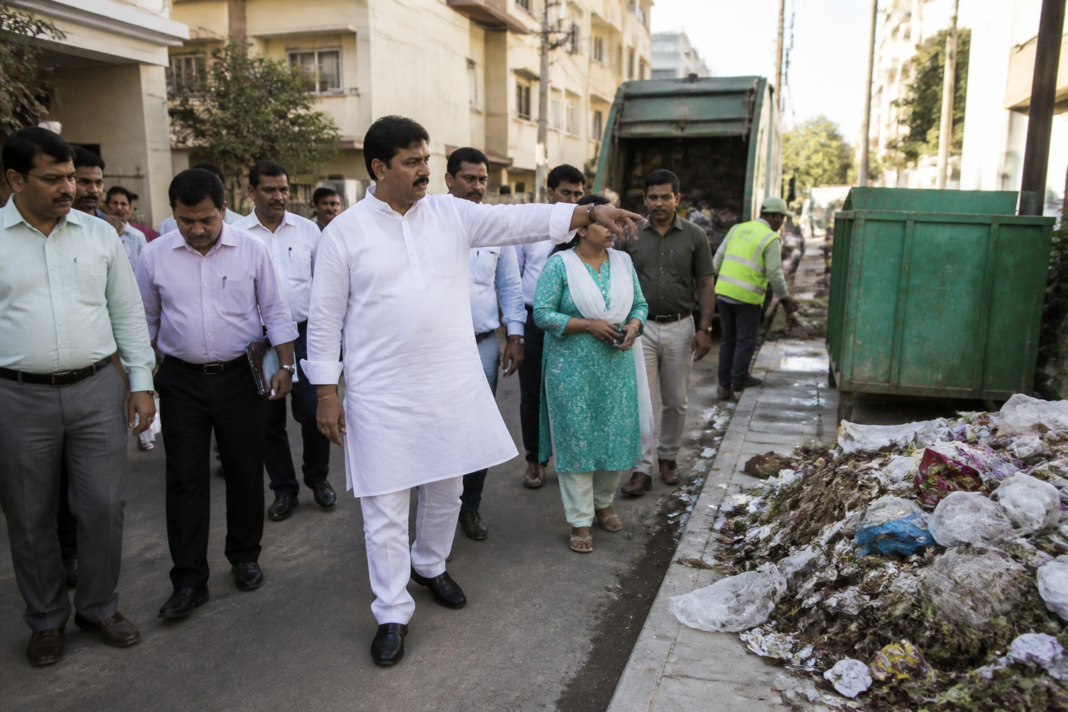 Karnataka minister Krishna Byre Gowda inspecting waste management and civic infrastructure in Bengaluru
