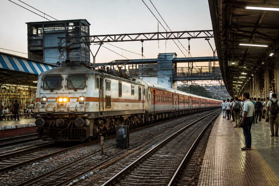 Mumbai-Palitana special train at a railway platform in Mumbai