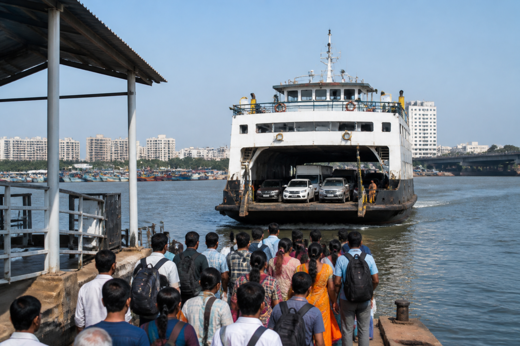 Ro-Ro ferry service connecting Vasai and Bhayandar during the Velankanni festival travel period