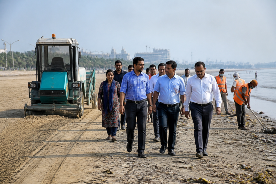 Rajodi Beach in Nalasopara West being inspected for cleanliness, safety and visitor facilities by Vasai-Virar civic officials