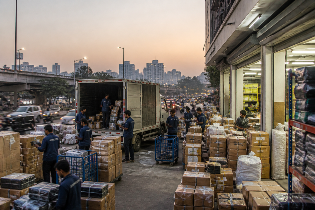 Quick commerce delivery infrastructure serving festive online shopping demand in an Indian city