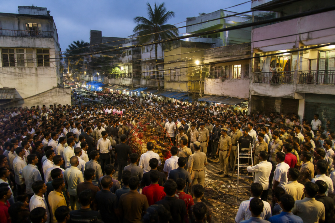 Dahihandi celebration area near Line Ali in Panvel where six people were injured in an electrocution incident