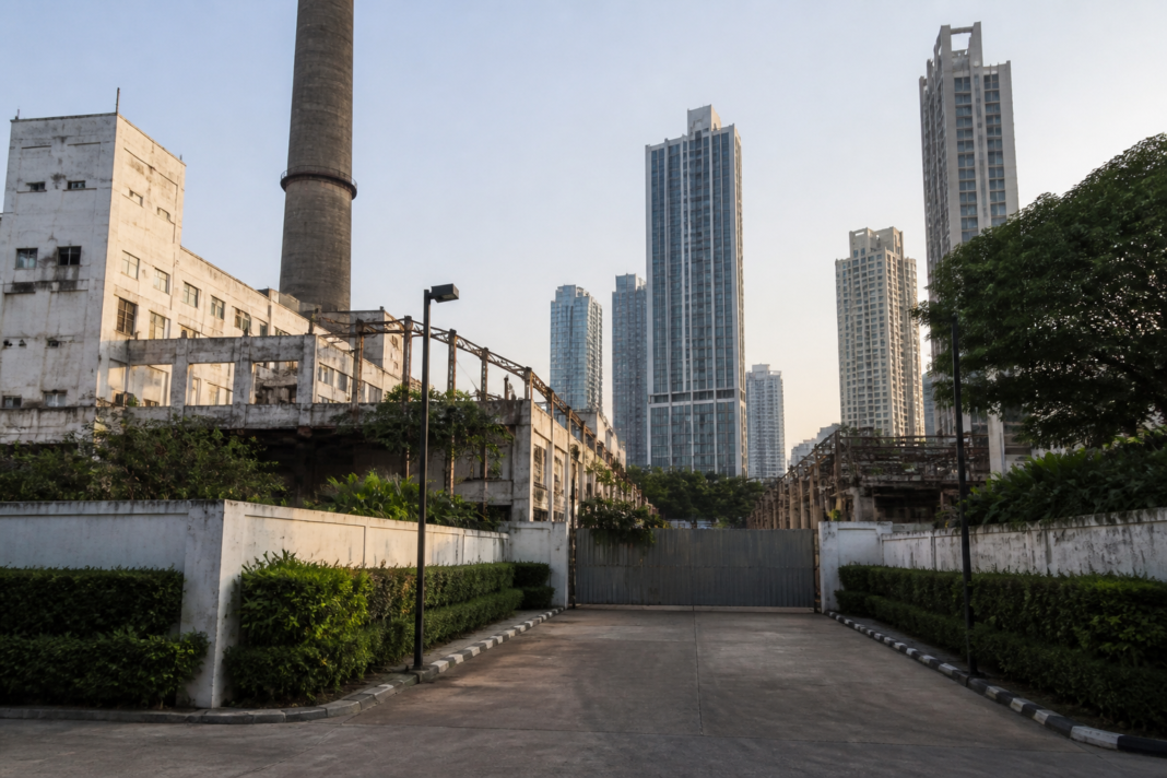 Century Mill land and surrounding redevelopment in Lower Parel, Mumbai