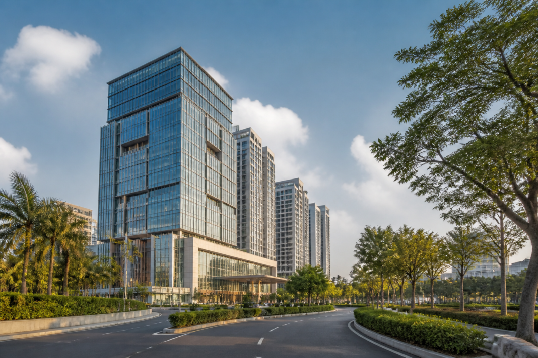 Chalet Hotels expansion represented by a modern business hotel and commercial development in an Indian urban district