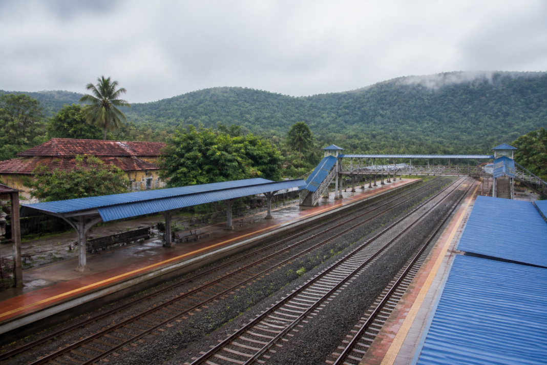 Sawantwadi railway station and surrounding railway infrastructure in Maharashtra