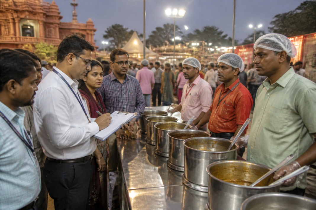 Maharashtra FDA festival food safety inspection at a public gathering in Maharashtra
