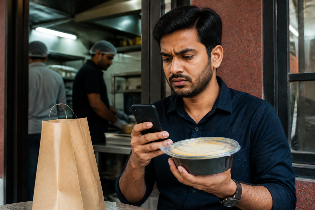Swiggy food safety helpline and in-app complaint channel shown in a food-delivery customer support context