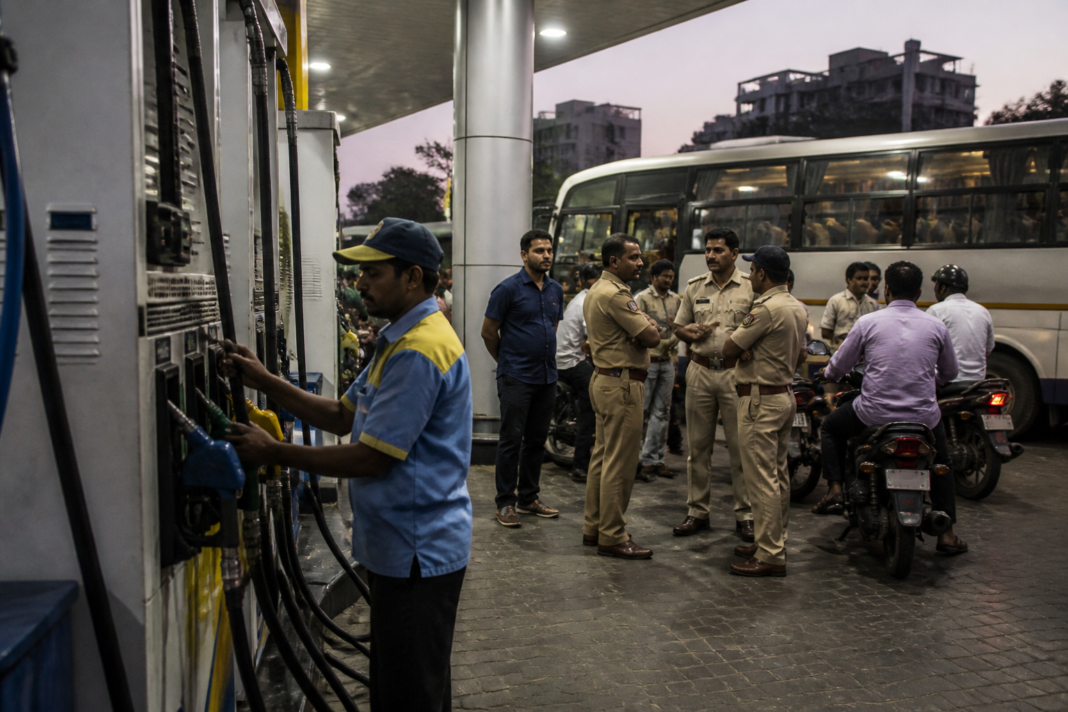 Petrol pump in Virar West where an alleged assault followed a dispute between passengers and an employee