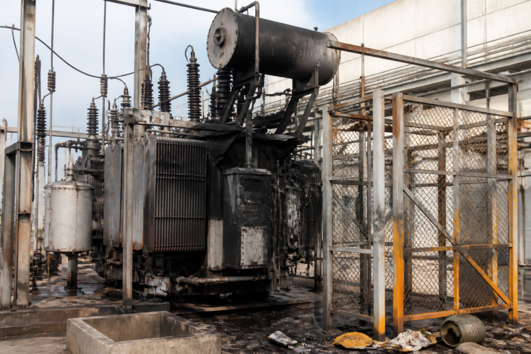 Industrial transformer equipment at a factory site in Naigaon, representing the reported Naigaon factory accident