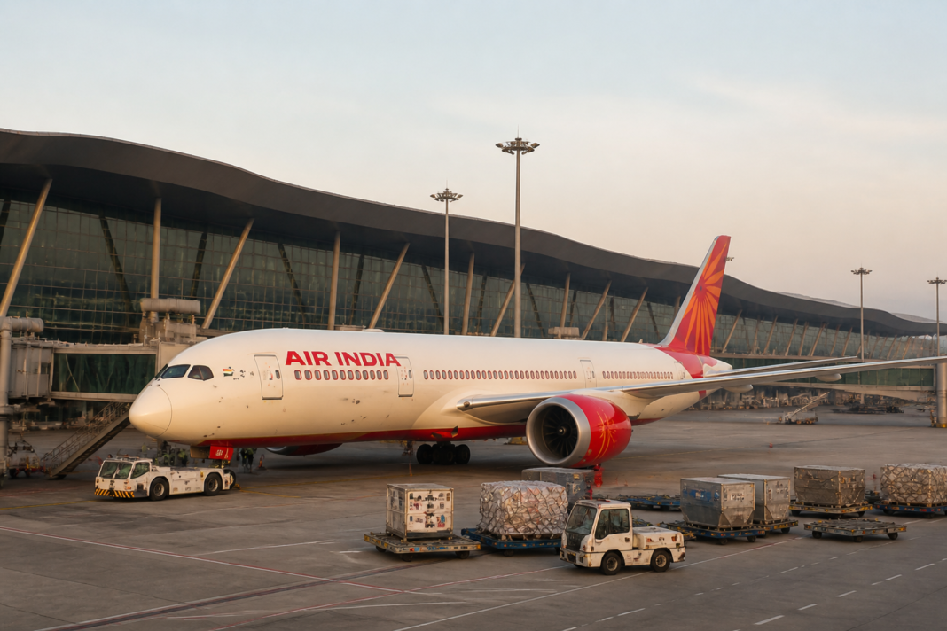 Air India aircraft at an airport terminal, representing the airline’s safety and operational transformation
