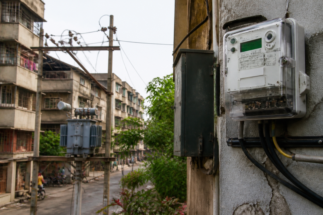 Electricity meter installation and residential buildings in Vasai-Virar amid opposition to smart meters