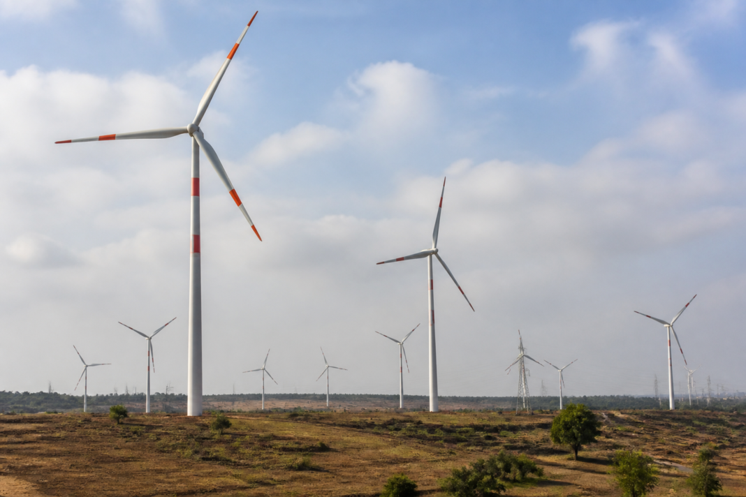 Wind turbines representing Suzlon's 200 MW wind energy order for Ayana Renewable Power