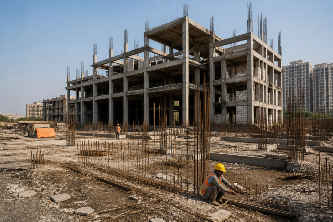 Construction site of the proposed Panvel municipal headquarters project in Panvel