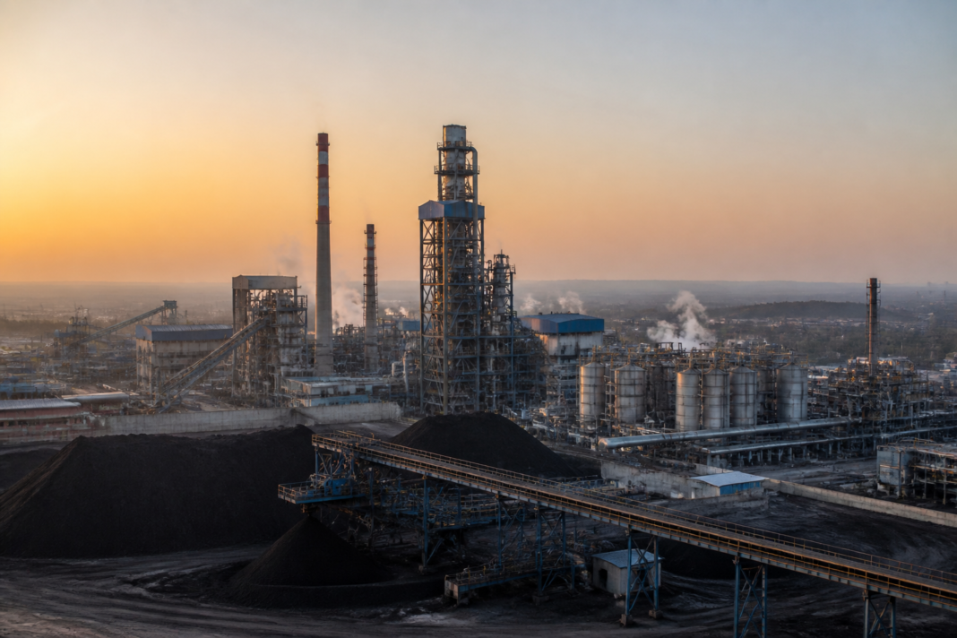 Industrial coal gasification facility with storage infrastructure and processing units in India