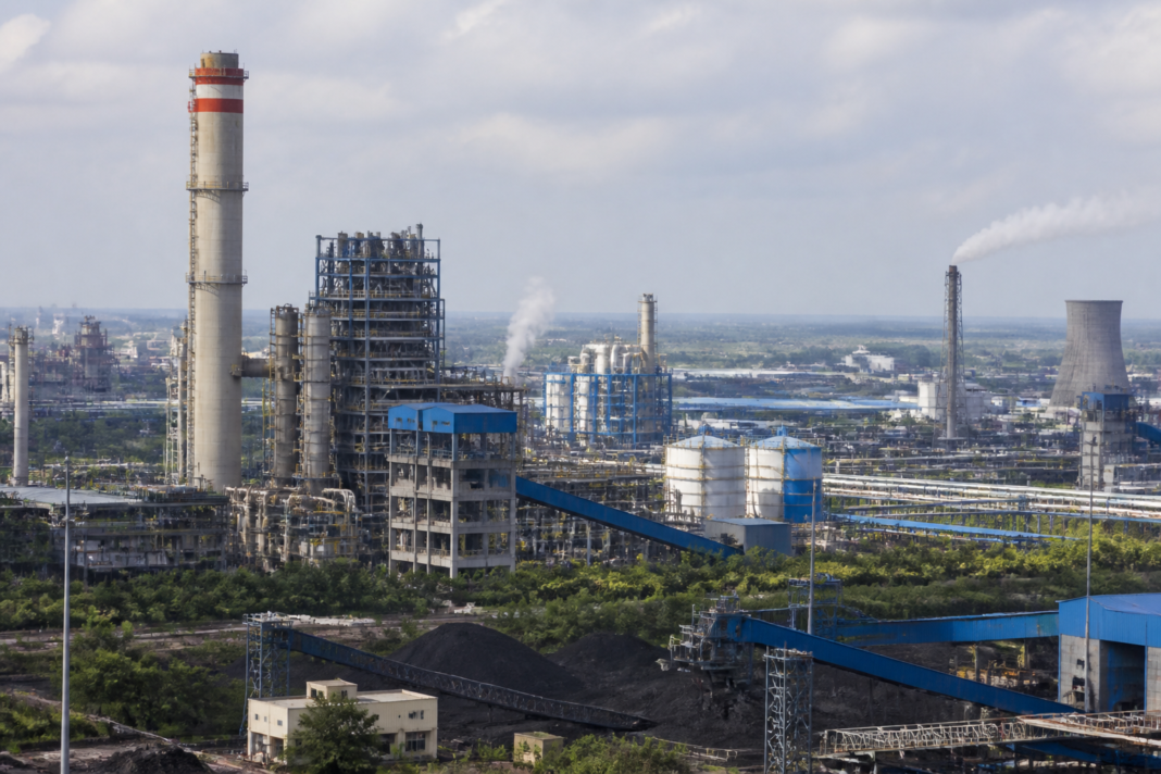 Industrial coal gasification facility and processing infrastructure representing India's coal gasification scheme