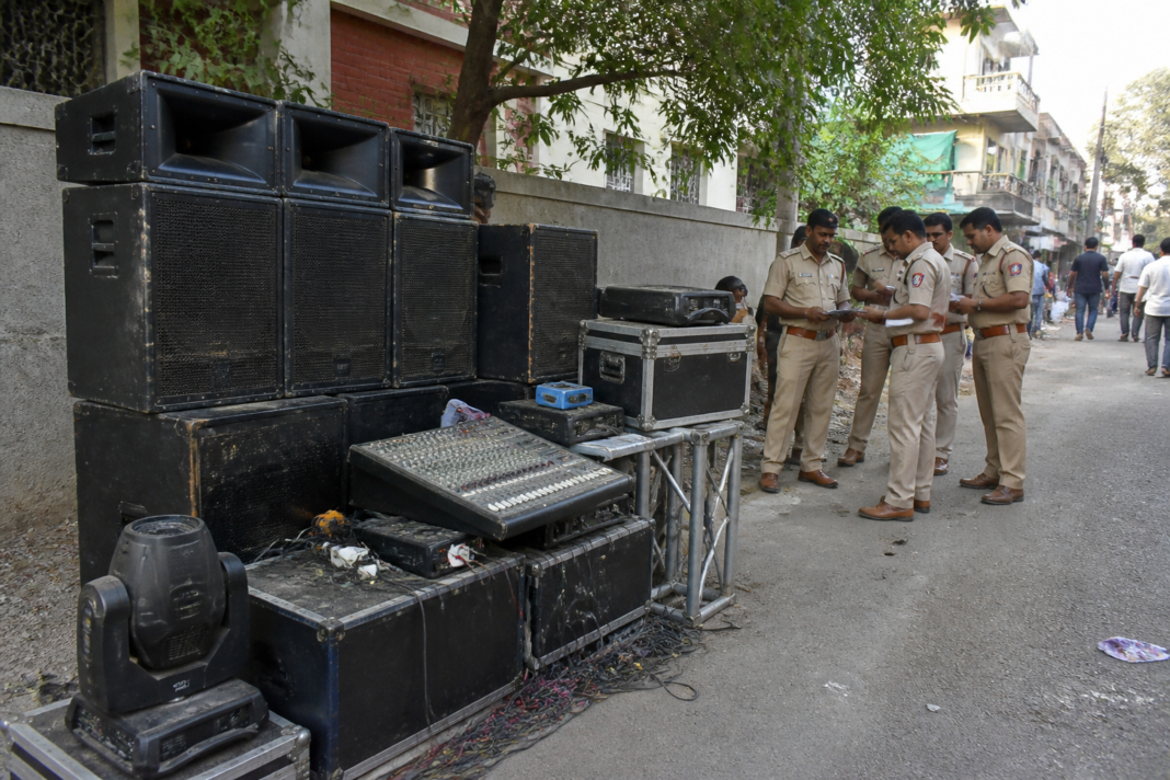 Police action against a DJ sound system during Dahihandi celebrations in Pimpri-Chinchwad