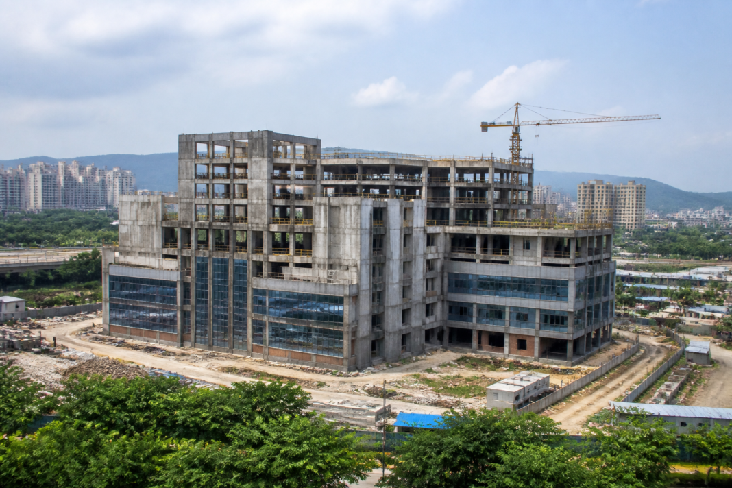 Panvel civic headquarters project site associated with the proposed cost increase for the Swarajya municipal administrative building