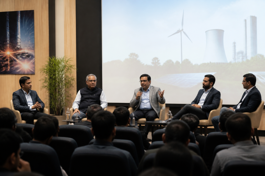 Energy start-up fund announcement at IIT Bombay with energy technology founders and institutional representatives