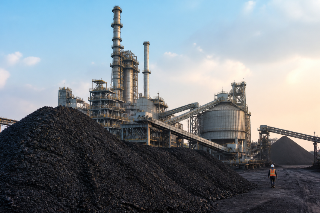 Coal handling and industrial gasification infrastructure representing India’s coal gasification scheme