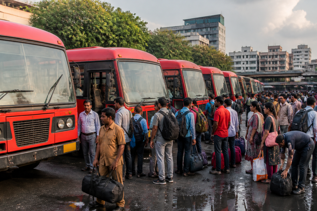 MSRTC special bus prepared for Ganeshotsav travel from Mumbai to Konkan