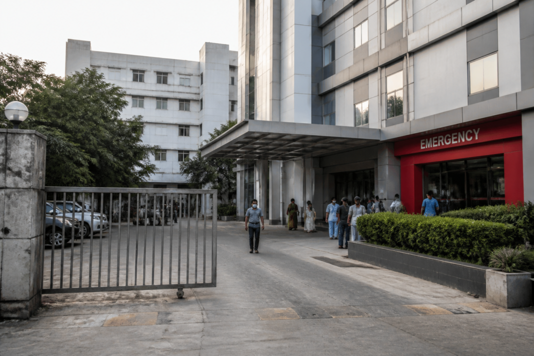 Exterior of a hospital in Palghar representing the Palghar hospital incident involving alleged violence against doctors and staff