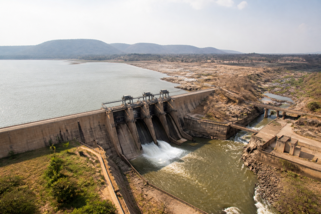 Cauvery river water management infrastructure in Karnataka amid a dispute over a water release order