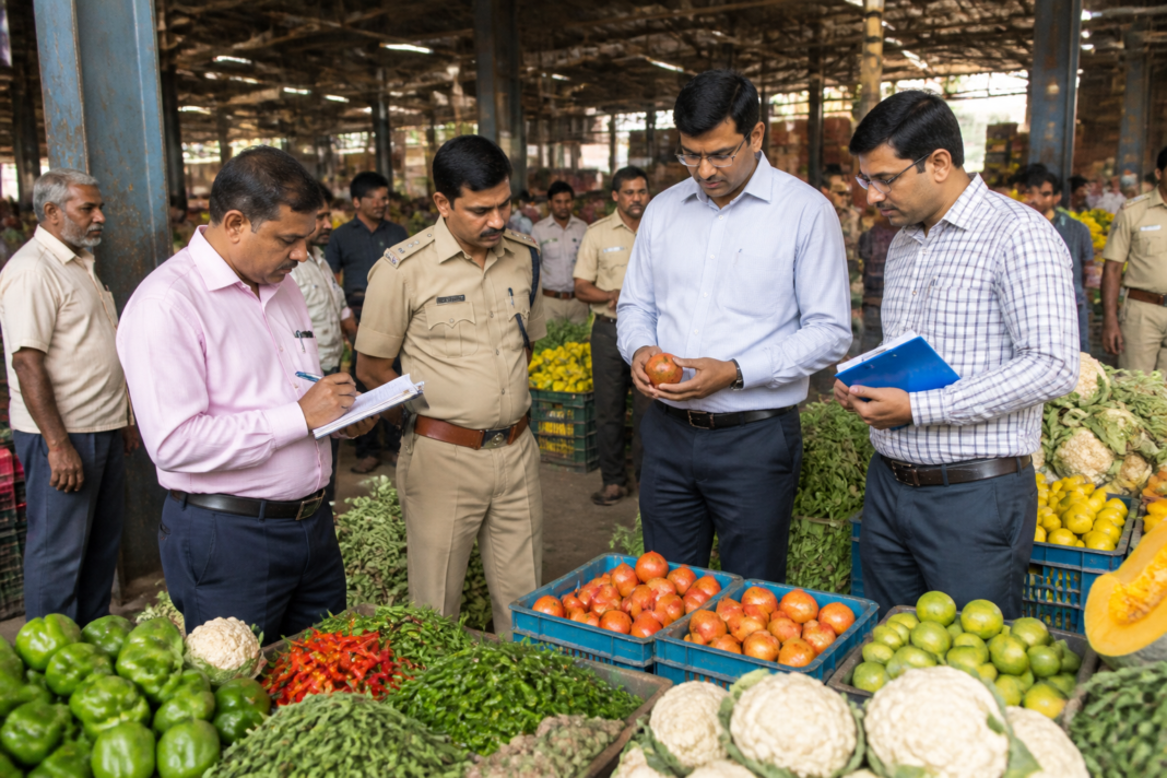 Yeshwanthpur APMC market in Bengaluru, where police and Labour Department teams rescued children in a child labour enforcement operation