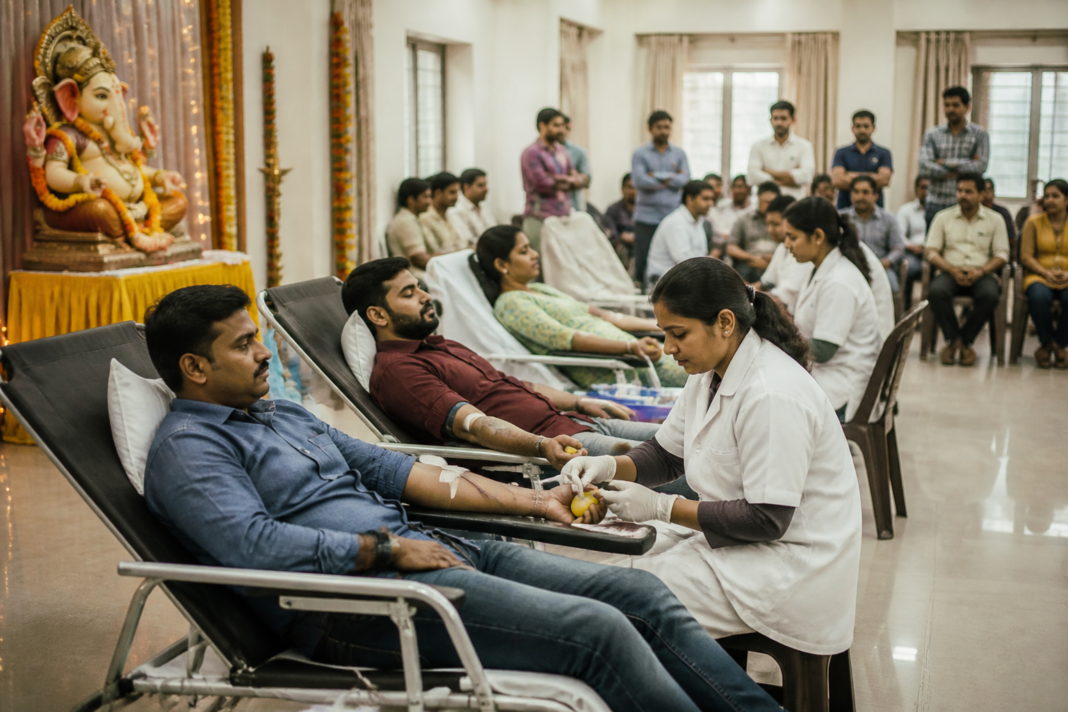 Blood donation camp organised by Ganesh mandals in Pune amid a reported blood shortage