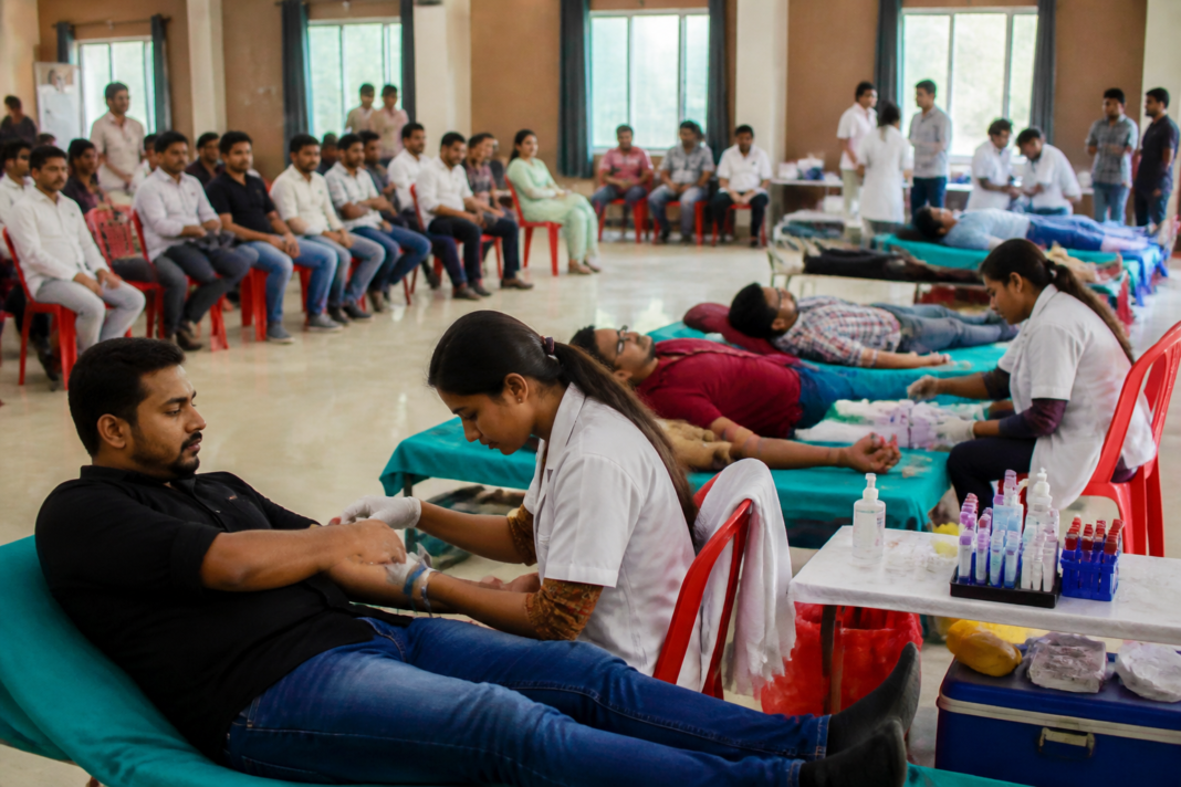 Blood donation camp organised by Ganesh mandals in Pune amid a reported citywide blood shortage