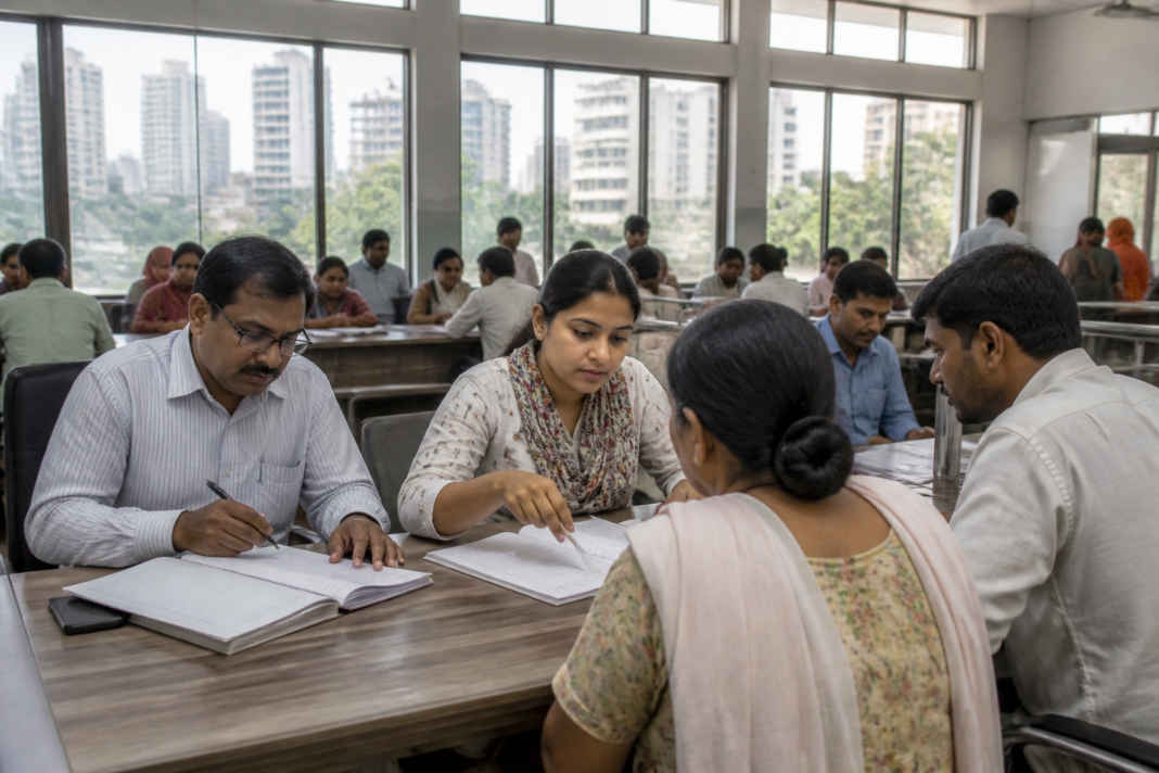 Voter registration verification materials representing the Mumbai MMR voter registration revision process