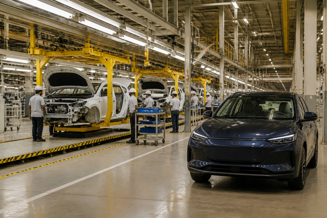 Automotive manufacturing plant representing the proposed JSW Volkswagen joint venture in India